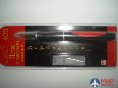 4011 JAS Нож с цанговым зажимом (алюминий), с набором лезвий 6 предметов