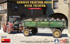 38038 Miniart 1/35 Немецкий трактор D8506 с прицепом